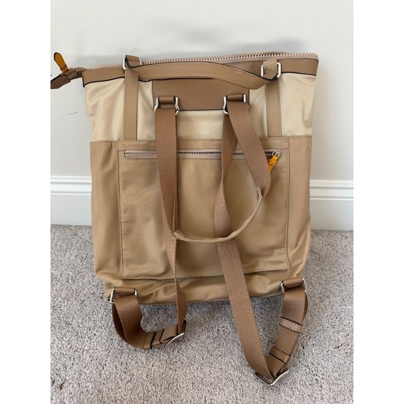 Cole Haan Nylon Convertible Backpack Beige - Picture 16 of 16